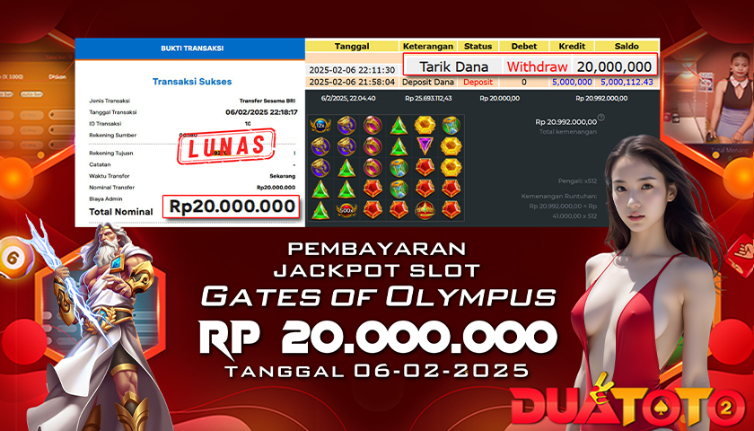 BUKTI PEMBAYARAN JACKPOT SLOT GATES OF OLYMPUS 06-02-2025