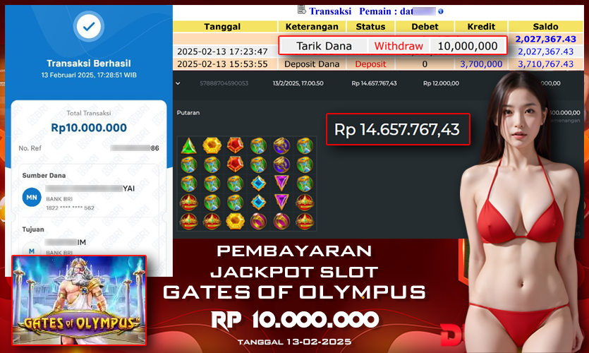 BUKTI PEMBAYARAN JACKPOT SLOT GATES OF OLYMPUS 13-02-2025