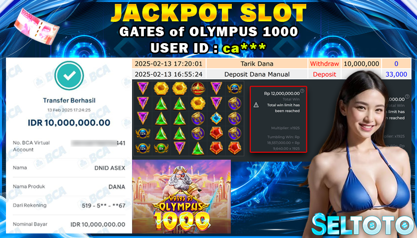 BUKTI PEMBAYARAN JACKPOT SLOT GATES OF OLYMPUS 13-02-2025