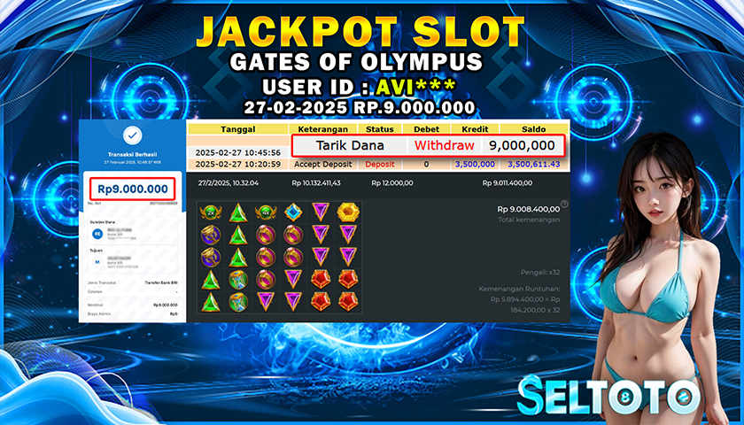 BUKTI PEMBAYARAN JACKPOT  SLOT GATES OF OLYMPUS 27-02-2025