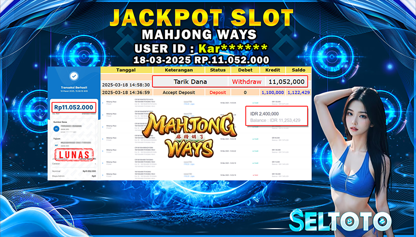BUKTI PEMBAYARAN JACKPOT SLOT MAHJONG WAYS 18-03-2025