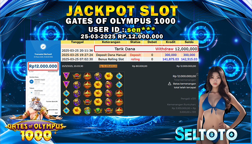 BUKTI PEMBAYARAN JACKPOT SLOT GATES OF OLYMPUS 1000 25-03-2025