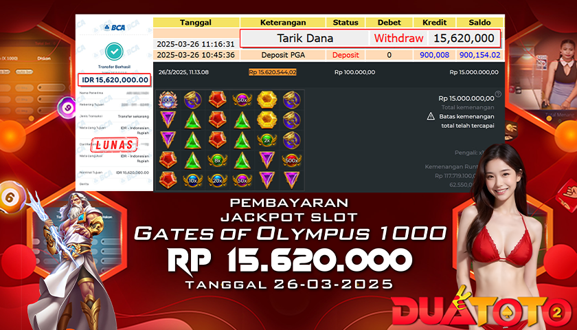 BUKTI PEMBAYARAN JACKPOT SLOT GATES OF OLYMPUS 1000 26-03-2025