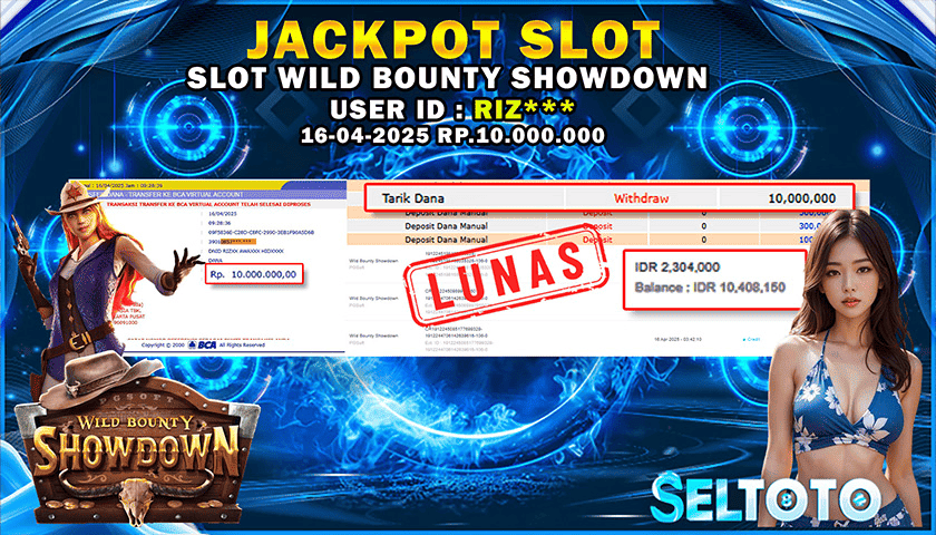BUKTI PEMBAYARAN JACKPOT SLOT WID BOUNTY SHOWDWN 16-04-2025