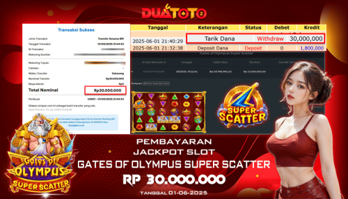 BUKTI PEMBAYARAN JACKPOT SLOT GATES OF OLYMPUS SUPER SCATTER 10-05-2025