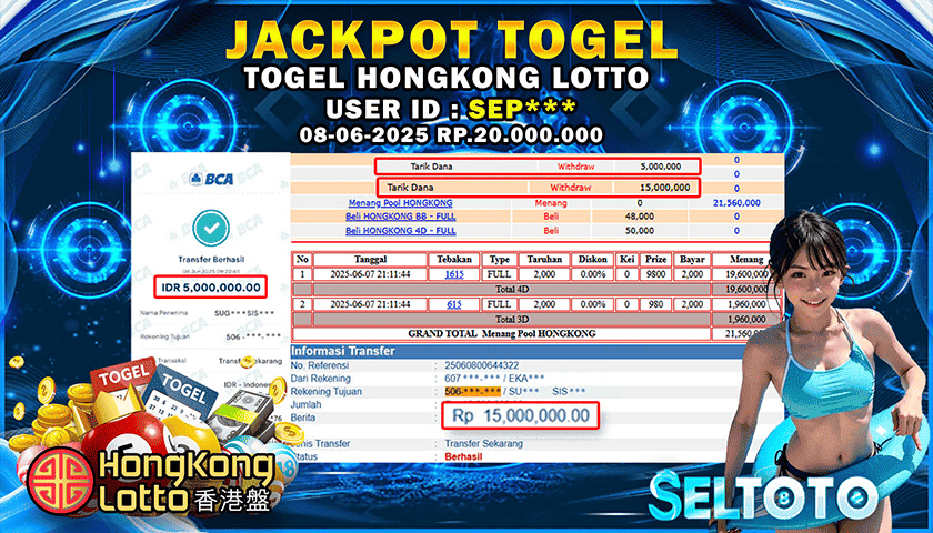 BUKTI PEMBAYARAN JACKPOT TOGEL HONGKONG LOTTO 08-06-2025