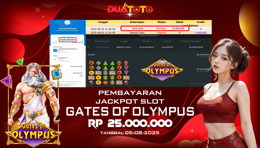 BUKTI PEMBAYARAN JACKPOT SLOT GATES OF OLYMPUS  05-08-2025