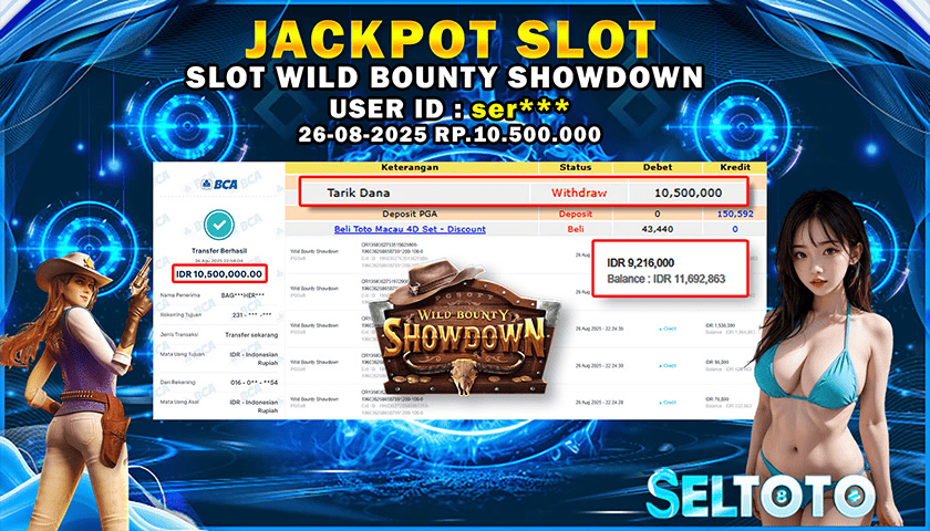 BUKTI PEMBAYARAN JACKPOT SLOT WILD BOUNTY SHOWDOWN 26-08-2025 