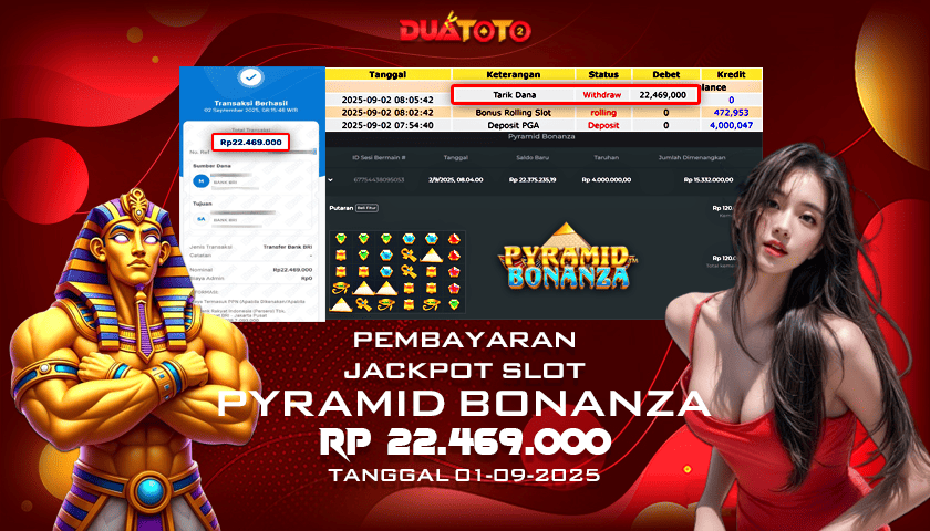 BUKTI PEMBAYARAN JACKPOT SLOT PYRAMID BONANZA 02-09-2025