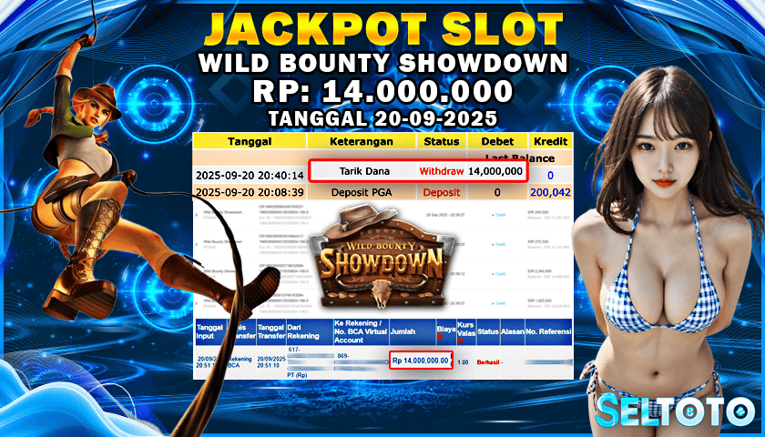 BUKTI PEMBAYARAN JACKPOT SLOT WILD BOUNTY SHOWDOWN 20-09-2025