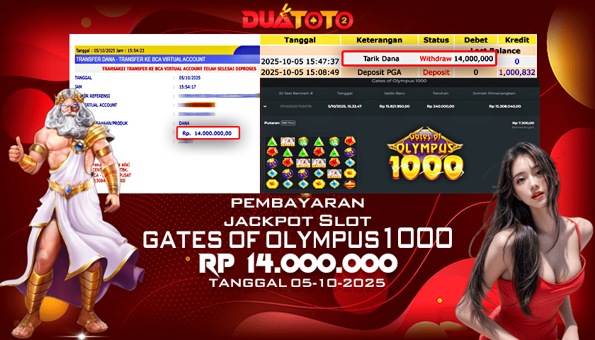 BUKTI PEMBAYARAN JACKPOT SLOT GATES OF OLYMPUS 1000 05-10-2025