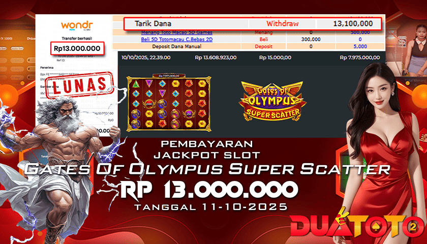 BUKTI PEMBAYARAN JACKPOT SLOT GATES OF OLYMPUS SUPER SCETTER 11-10-2025