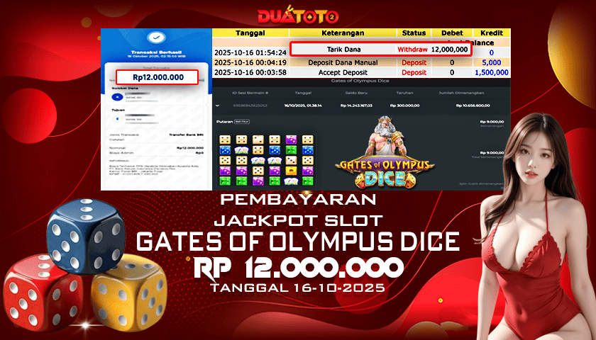 BUKTI PEMBAYARAN JACKPOT SLOT GATES OF OLYMPUS DICE 16-10-2025