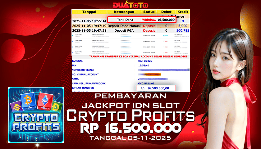 BUKTI PEMBAYARAN JACKPOT IDN SLOT CRYPTO PROFITS 05-11-2025