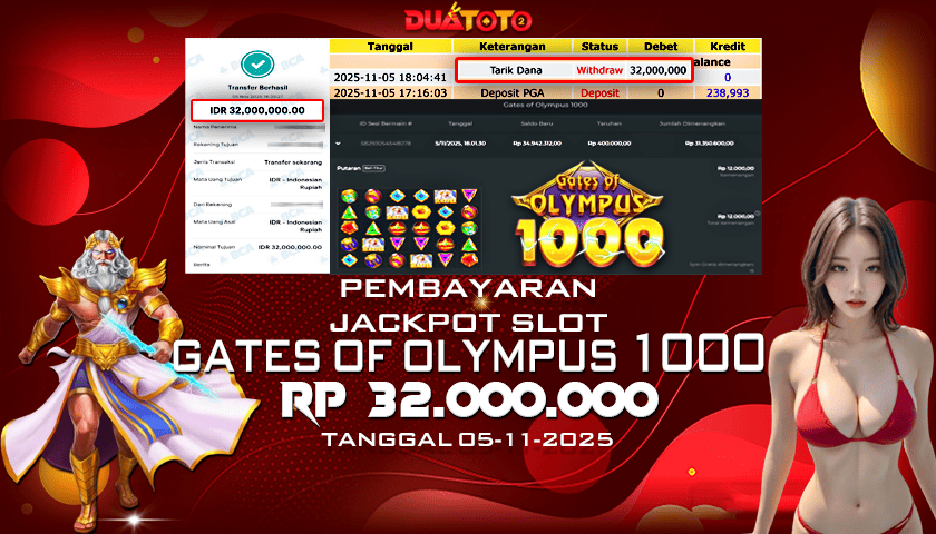 BUKTI PEMBAYARAN JACKPOT SLOT GATES OF OLYMPUS 1000 05-11-2025