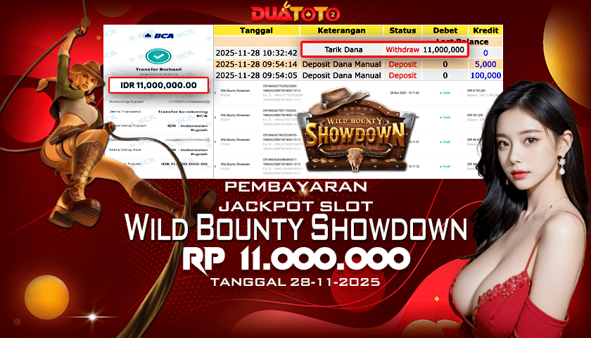 BUKTI PEMBAYARAN JACKPOT SLOT WILD BOUNTY SHOWDOWN 28-11-2025