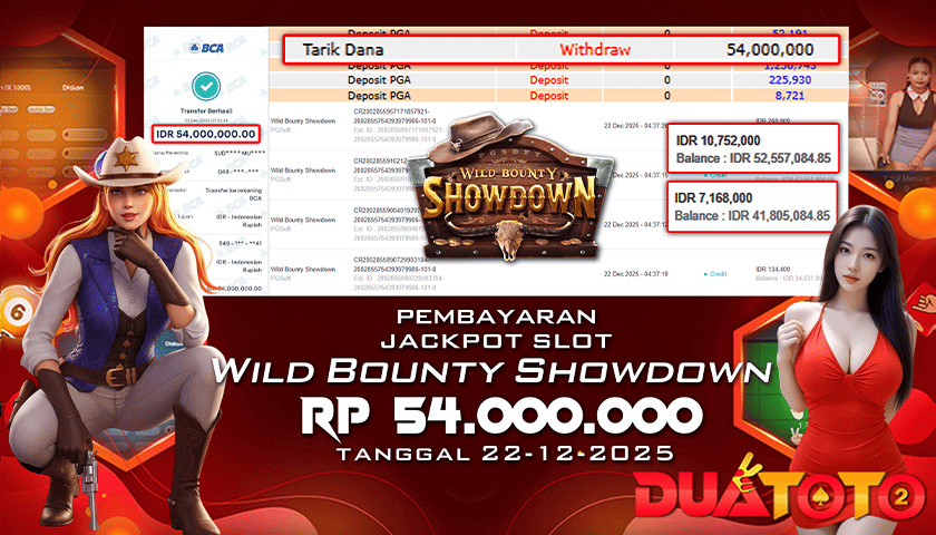 BUKTI PEMBAYARAN JACKPOT SLOT WILD BOUNTY SHOWDOWN 22-12-2025