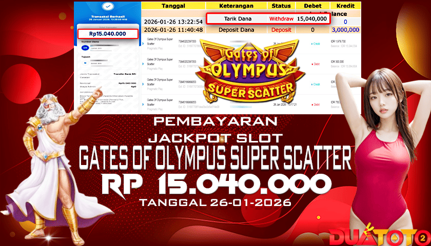 BUKTI PEMBAYARAN JACKPOT SLOT GATES OF OLYMPUS SUPER SCATTER 26-01-2026