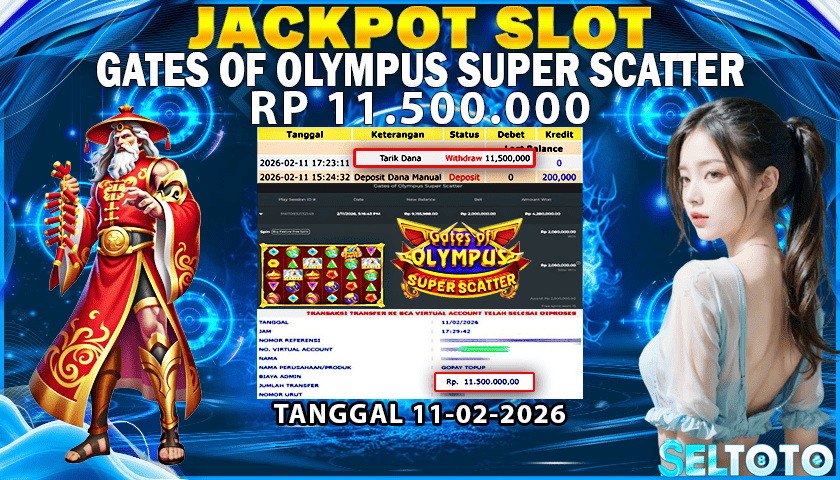 BUKTI PEMBAYARAN JACKPOT SLOT GATES OF OLYMPUS SUPER SCATTER 11-02-2026