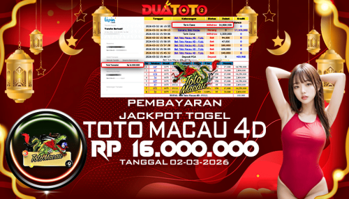 BUKTI PEMBAYARAN JACKPOT TOGEL TOTO MACAU 4D 02-03-2026