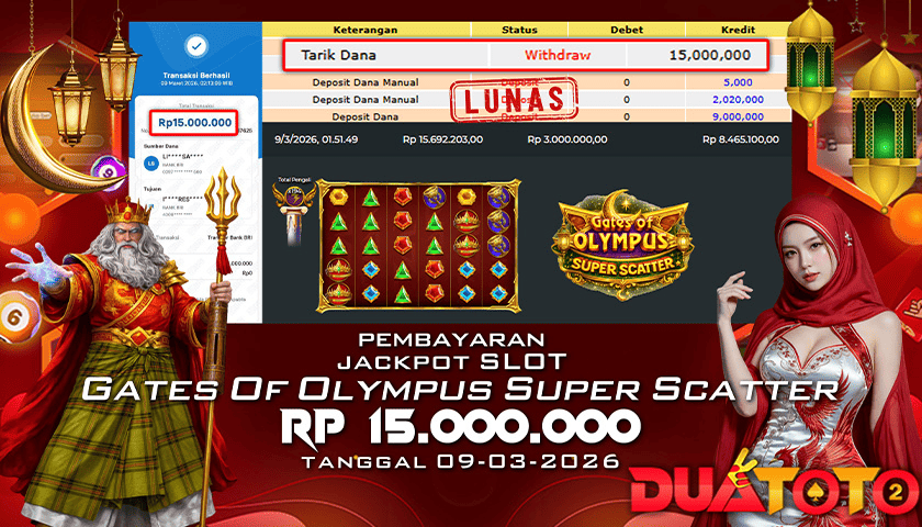 BUKTI PEMBAYARAN JACKPOT SLOT GATES OF OLYMPUS SUPER SCATTER 09-03-2026