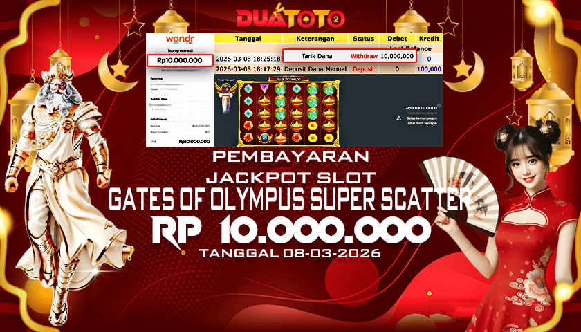 BUKTI PEMBAYARAN JACKPOT SLOT GATES OF OLYMPUS SUPER SCATTER 08-03-2026