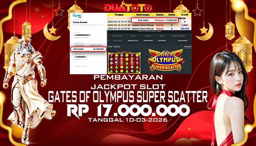 BUKTI PEMBAYARAN JACKPOT SLOT GATES OF OLYMPUS SUPER SCATTER 10-03-2026