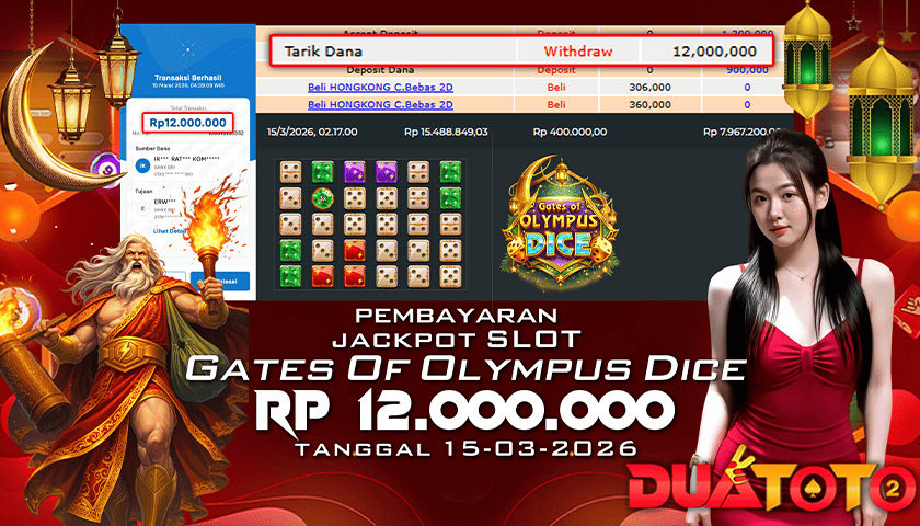 BUKTI PEMBAYARAN JACKPOT SLOT GATES OF OLYMPUS DICE 15-03-2026