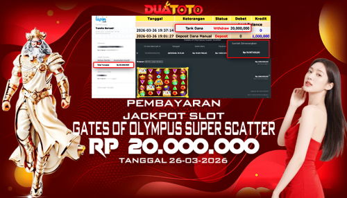 BUKTI PEMBAYARAN JACKPOT SLOT GATES OF OLYMPUS SUPER SCATTER 26-03-2026