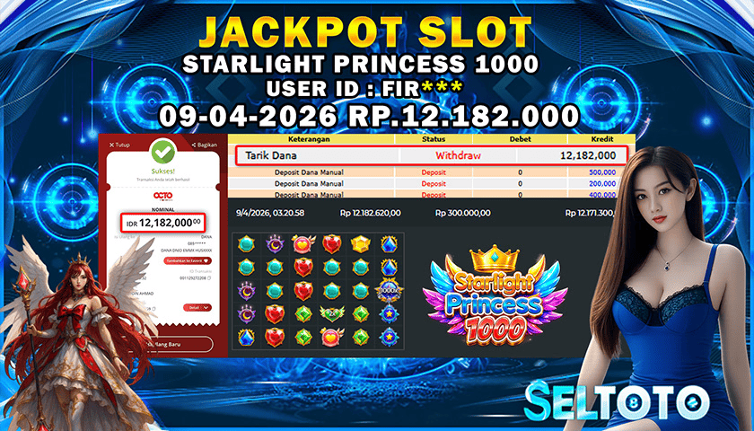 BUKTI PEMBAYARAN JACKPOT SLOT STARLIGHT PRINCESS 1000 09-04-2026