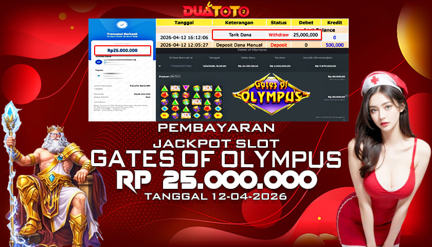 BUKTI PEMBAYARAN JACKPOT SLOT GATES OF OLYMPUS 12-04-2026