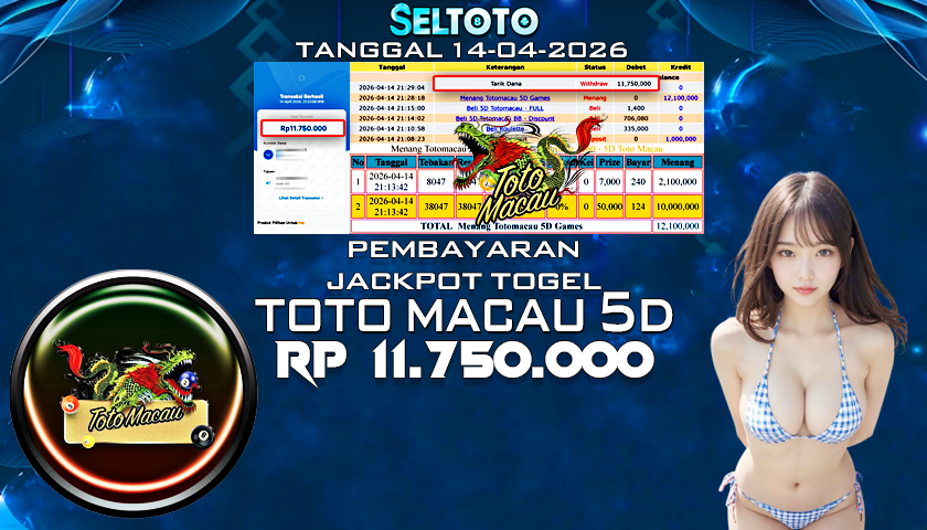 BUKTI PEMBAYARAN JACKPOT TOGEL TOTO MACAU 5D 14-04-2026