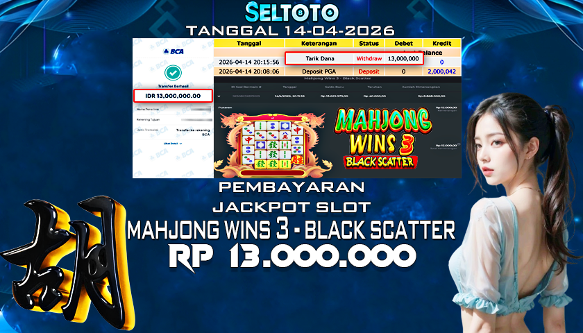 BUKTI PEMBAYARAN JACKPOT SLOT MAHJONG WINS 3 BLACK SCATTER