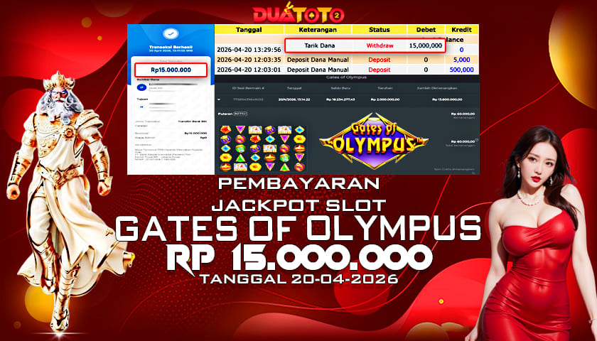 BUKTI PEMBAYARAN JACKPOT SLOT GATES OF OLYMPUS 20-04-2026