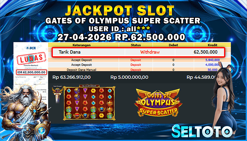 BUKTI PEMBAYARAN JACKPOT SLOT  GATES OF OLYMPUS SUPER SCATTER 28-04-2026