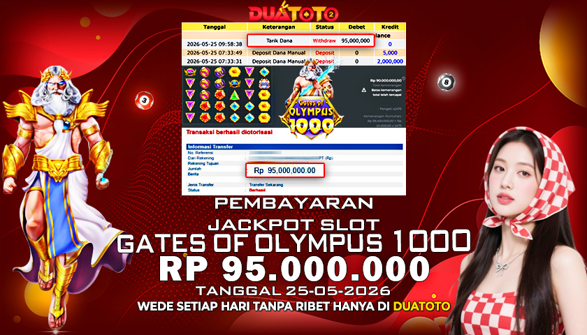 BUKTI PEMBAYARAN JACKPOT SLOT GATES OF OLYMPUS 1000 25-05-2026