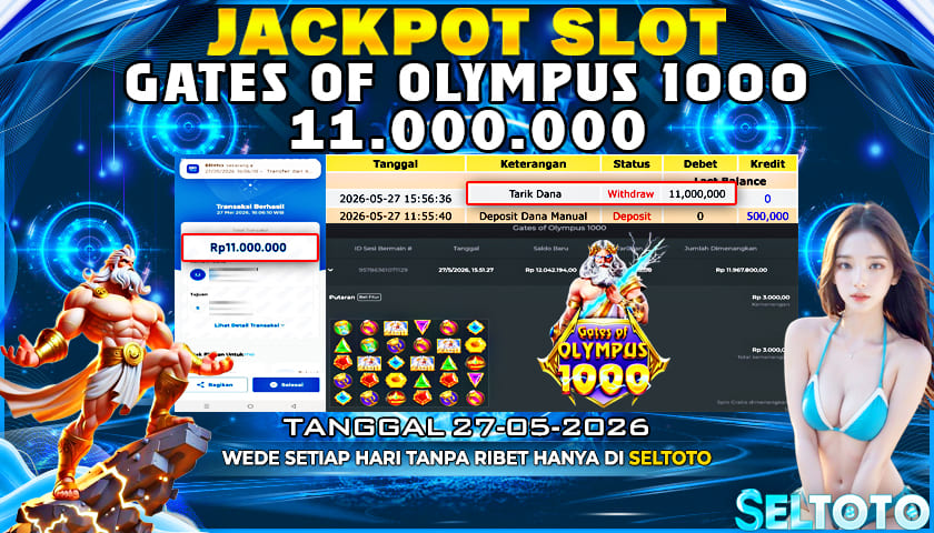 BUKTI PEMBAYARAN JACKPOT SLOT GATES OF OLYMPUS 1000 27-05-2026