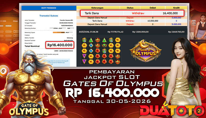 BUKTI PEMBAYARAN JACKPOT SLOT GATES OF OLYMPUS 30-05-2026