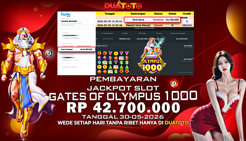 BUKTI PEMBAYARAN JACKPOT SLOT GATES OF OLYMPUS 1000 30-05-2026