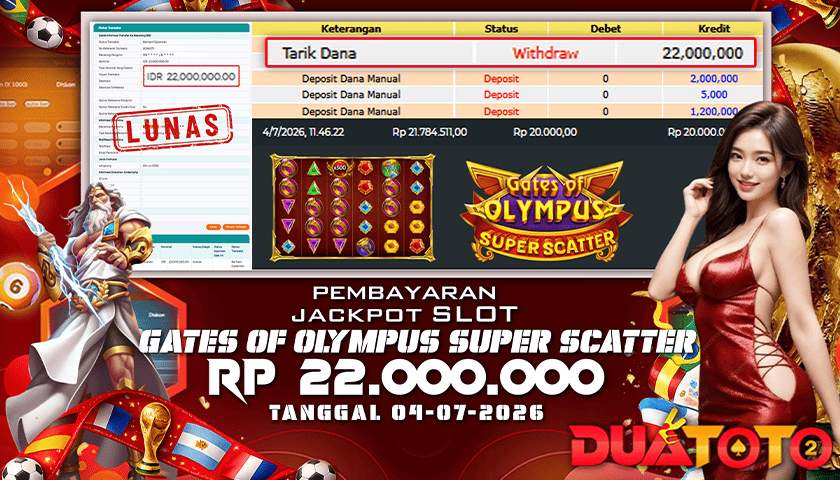 BUKTI PEMBAYARAN JACKPOT SLOT GATES OF OLYMPUS SUPER SCATTER 04-07-2026