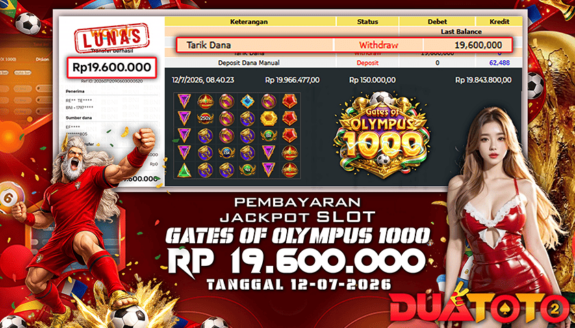 BUKTI PEMBAYARAN JACKPOT SLOT GATES OF OLYMPUS 1000 12-07-2026
