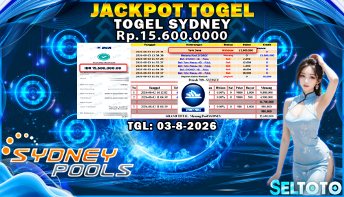 BUKTI PEMBAYARAN JACKPOT TOGEL SYDNEY 03-08-2026