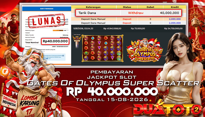 BUKTI PEMBAYARAN JACKPOT SLOT GATES OF OLYMPUS SUPER SCATTER 15-08-2026
