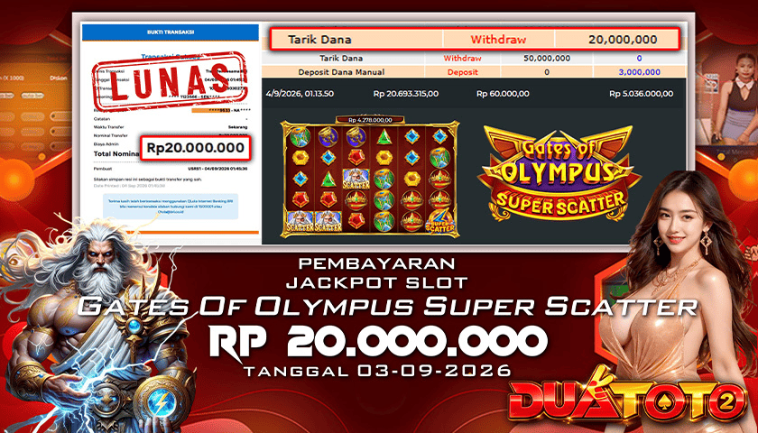 BUKTI PEMBAYARAN JACKPOT SLOT GATES OF OLYMPUS SUPER SCATTER 03-09-2026